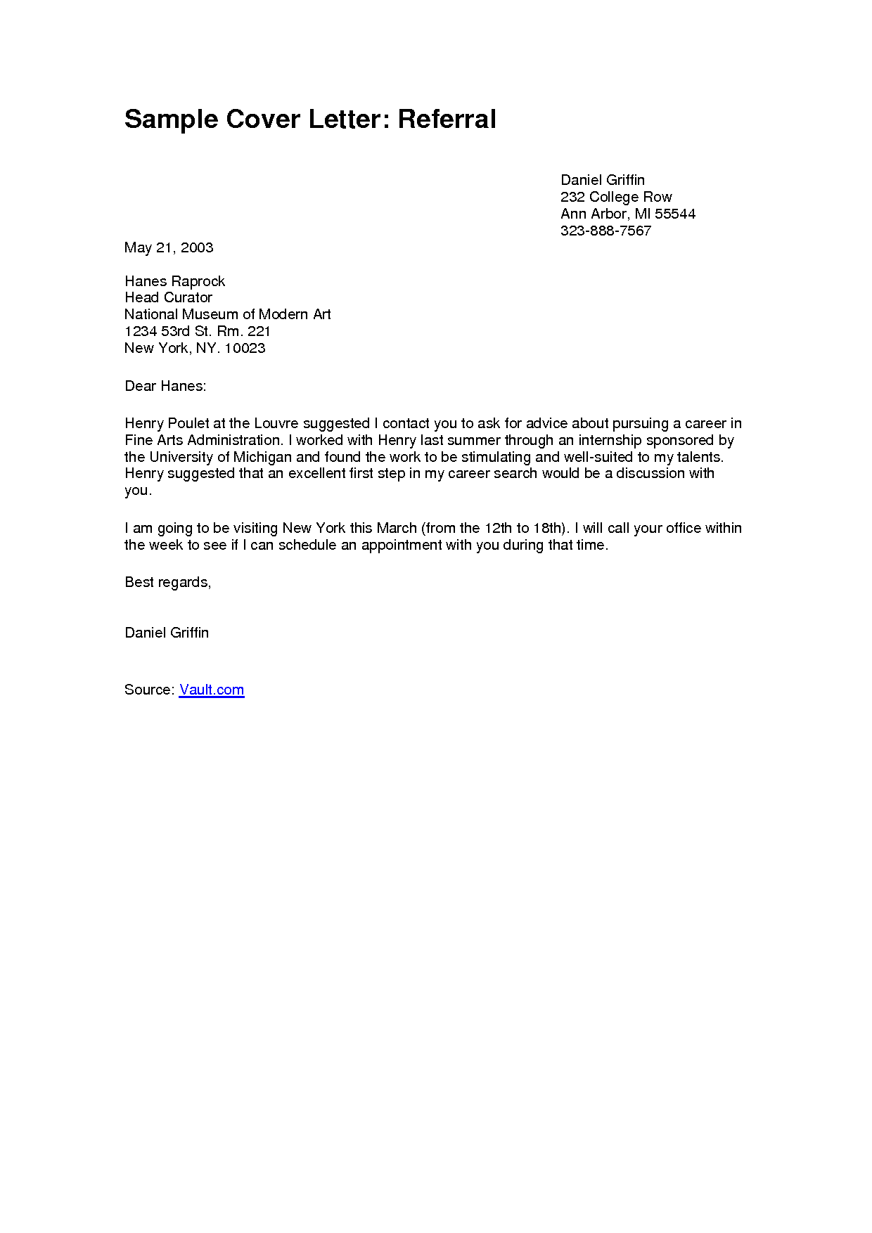 Museum resume cover letter